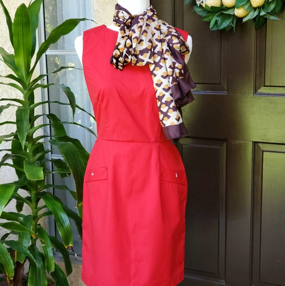 Handmade Red Pencil Skirt Dress (aprx. Size 8) - Picture 2 of 4